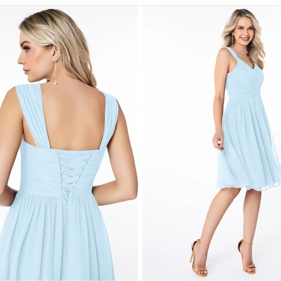 AZAZIE Women’s Angie Sky Blue Formal or Bridesmaids Dress Size 12 - Picture 9 of 9